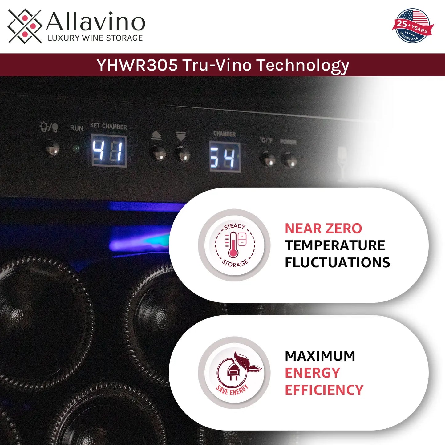 Allavino Vite II 610 Bottle Dual Zone Tall Side-by-Side Wine Refrigerators with Black Frame Glass Doors