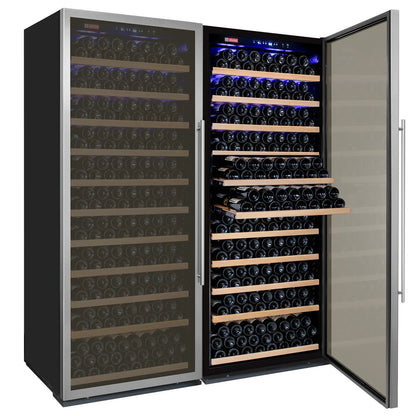 Allavino Vite II 610 Bottle Dual Zone Tall Side-by-Side Wine Refrigerators with Stainless Frame Glass Doors