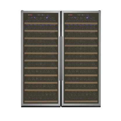 Allavino Vite II 610 Bottle Dual Zone Tall Side-by-Side Wine Refrigerators with Stainless Frame Glass Doors