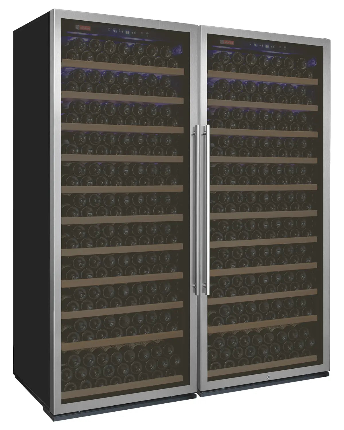 Allavino Vite II 610 Bottle Dual Zone Tall Side-by-Side Wine Refrigerators with Stainless Frame Glass Doors