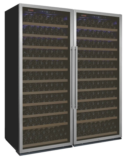 Allavino Vite II 610 Bottle Dual Zone Tall Side-by-Side Wine Refrigerators with Stainless Frame Glass Doors