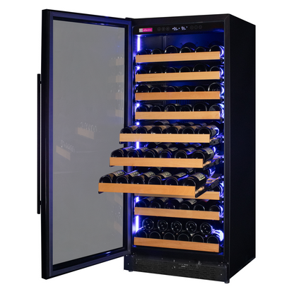 Allavino Reserva Series 119 Bottle 55" Tall Single Zone Left Hinge Black Glass Wine Refrigerator