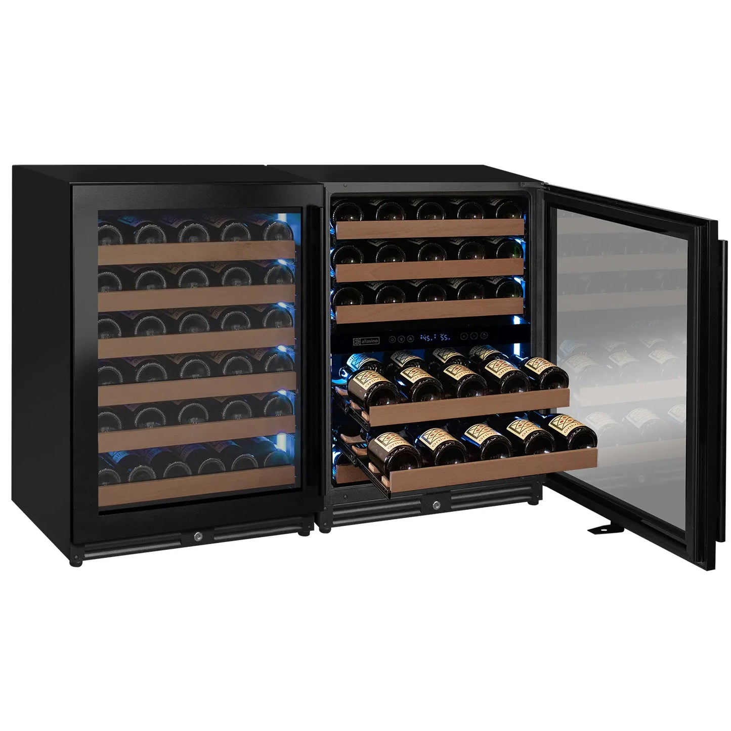 Allavino Reserva Series 30 Bottle/88 Can Dual Zone Side-by-Side Wine Refrigerator/Beverage Center with Stainless Steel Doors