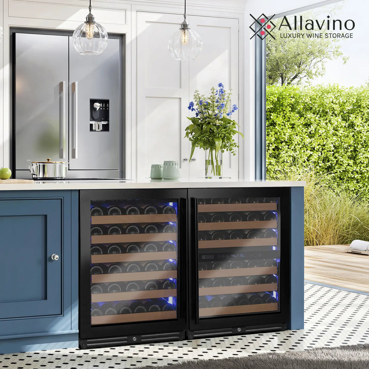 Allavino Reserva Series 30 Bottle/88 Can Dual Zone Side-by-Side Wine Refrigerator/Beverage Center with Stainless Steel Doors