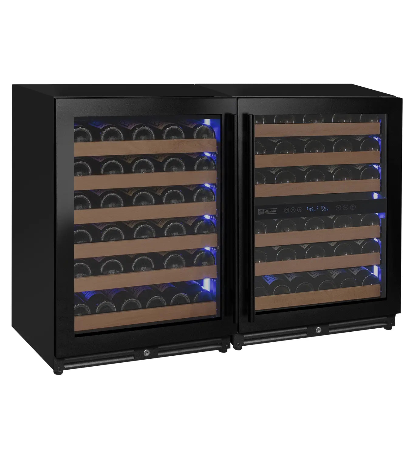 Allavino Reserva Series 30 Bottle/88 Can Dual Zone Side-by-Side Wine Refrigerator/Beverage Center with Stainless Steel Doors