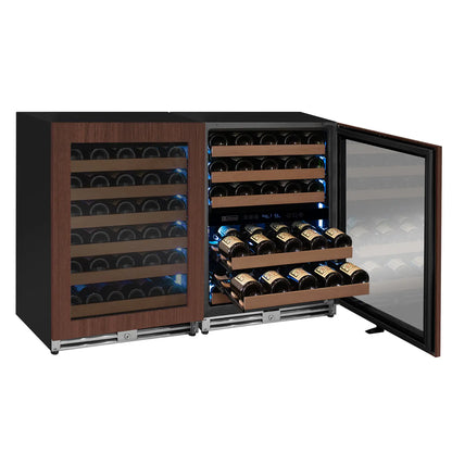 Allavino Reserva Series 112 Bottle Three Zone Undercounter Wine Refrigerator with Panel Ready Doors - Side-by-Side
