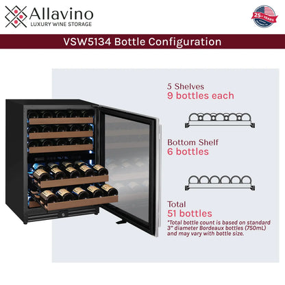 Allavino Reserva 47" Wide Three Zone Side-by-Side Wine Refrigerator/Beverage Center with Stainless Steel Doors