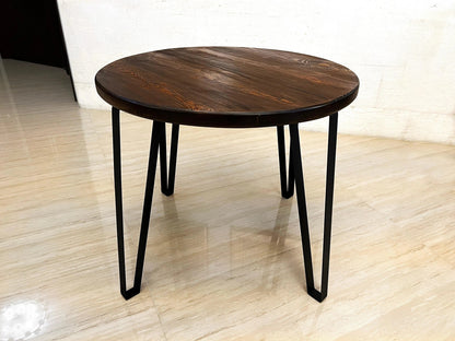 Whiskey & Wine Barrel Steel-Leg Table Set — 4 Chairs, Modern Build
