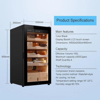 Raching MA50 Precision Climate-Controlled Cigar Humidor Cabinet | 400+ Cigar Capacity