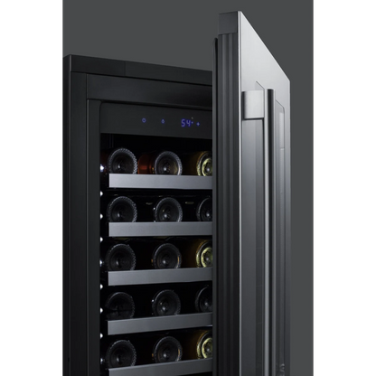Summit Appliance 18 inch wide Built-in Wine Cellar with Seamless Stainless Steel Trimmed Glass Door
