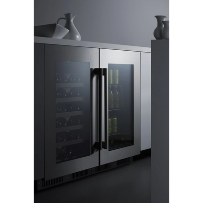 Summit Appliance 18 inch wide Built-in Wine Cellar with Seamless Stainless Steel Trimmed Glass Door