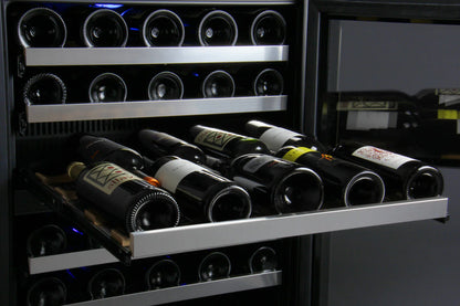 Allavino FlexCount Series 56 Bottle Single Zone Undercounter Wine Refrigerator with Stainless Steel Door - Right Hinge