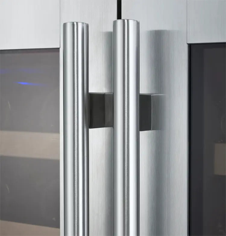 Allavino FlexCount Series 112 Bottle Dual Zone Built-in Side-by-Side Wine Refrigerators with Stainless Steel Doors