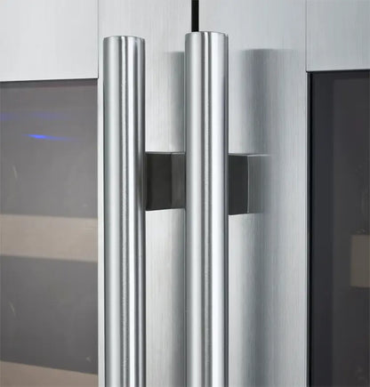 Allavino FlexCount Series 112 Bottle Dual Zone Built-in Side-by-Side Wine Refrigerators with Stainless Steel Doors