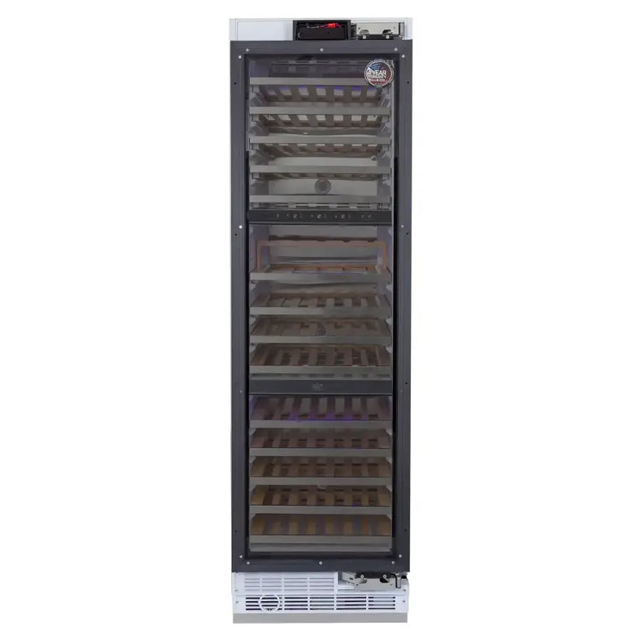 Kucht - 24-in Built-in Panel Ready Three Zones Wine Cooler - Stainless Steel