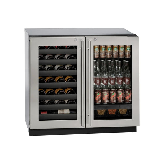 U-Line U-3036BVWCS-13B 36" Dual-Zone Undercounter Wine & Beverage Refrigerator