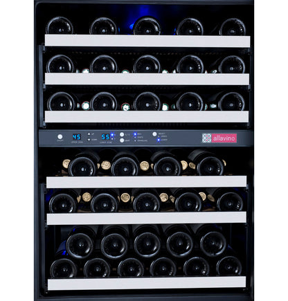 Allavino FlexCount Series 56 Bottle Dual Zone Built-In Wine Refrigerator with Stainless Steel Door - Right Hinge