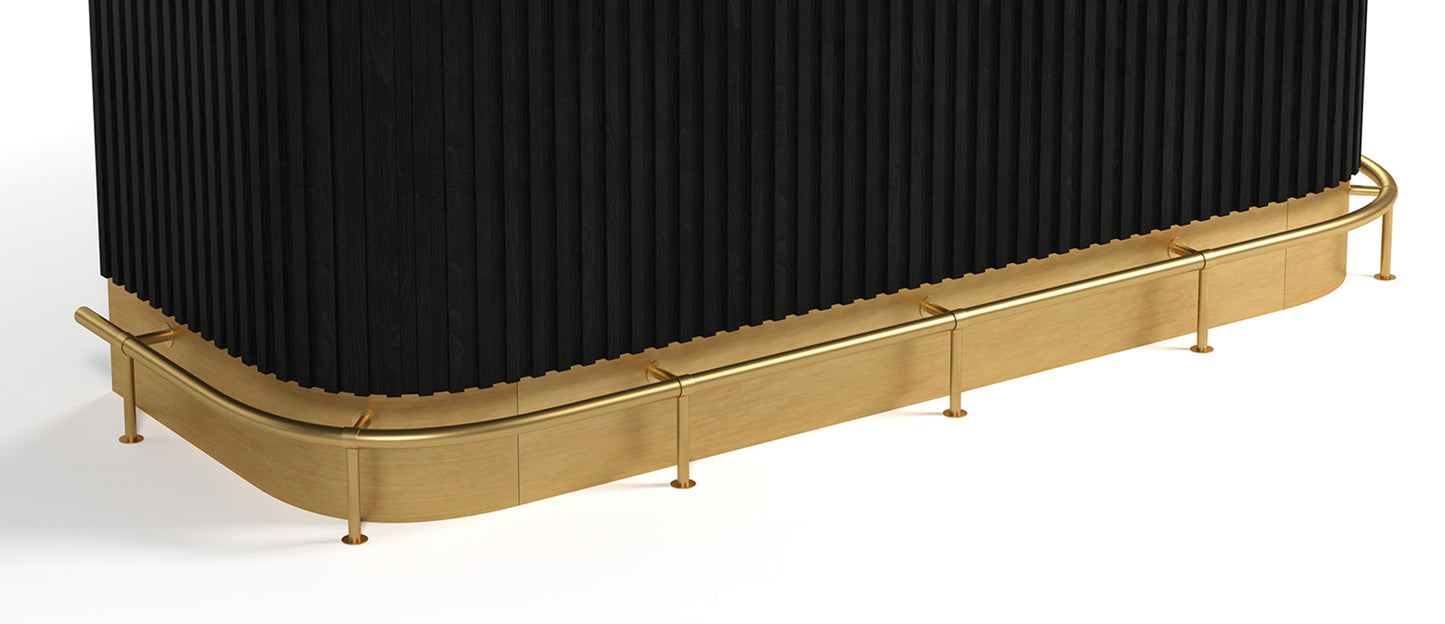Ram Game PRO84FOOTRAIL - Foot Rail for Prohibition 84" Cocktail Bar Black