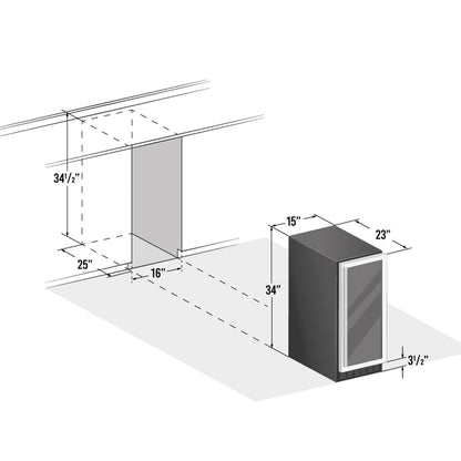 Smith & Hanks 34 Bottle Single Zone Under Counter Wine Cooler