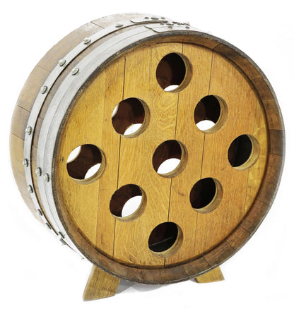 Whiskey & Wine Barrel Stave Wine Rack — 9-Bottle, Free-Standing