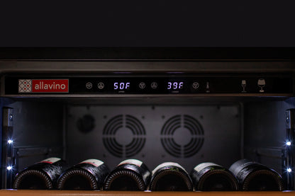 Allavino 108 Bottle Black Wine Refrigerator with Two Refrigerated Drawers