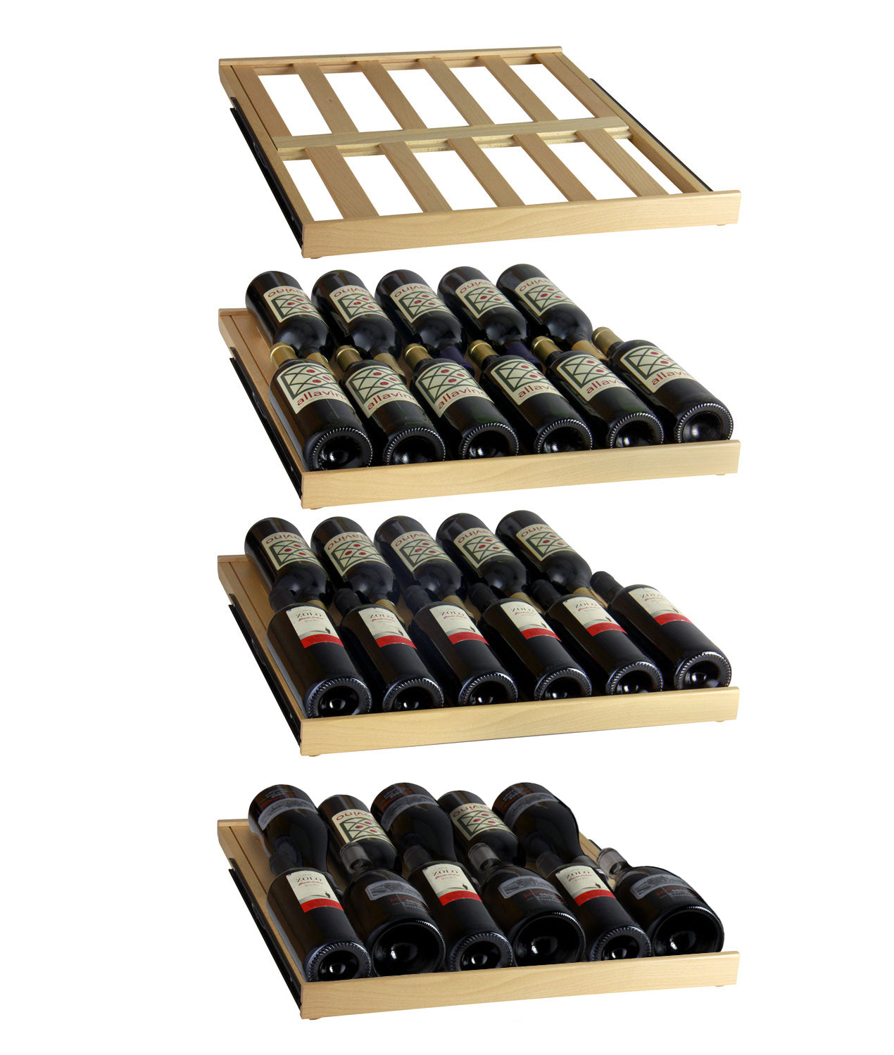 Allavino 108 Bottle Stainless Steel Wine Refrigerator with Two Refrigerated Drawers