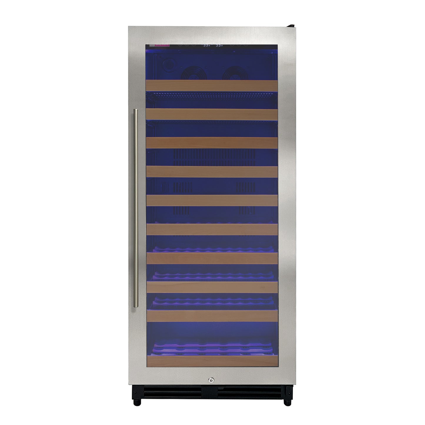 Allvaino 119 Bottle 55-Inch Tall Single Zone Right Hinge Stainless Steel Wine Refrigerator