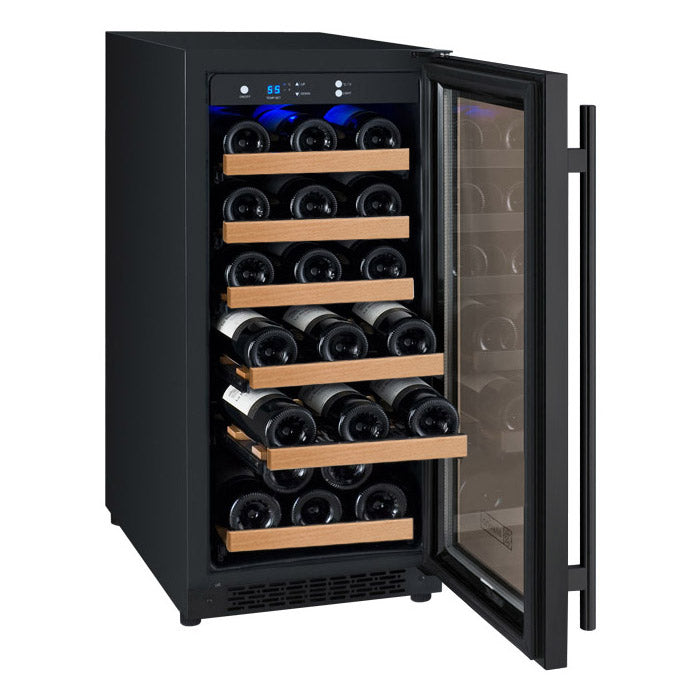 Allavino 15-Inch Wide FlexCount II Tru-Vino 30 Bottle Single Zone Black Wine Refrigerator