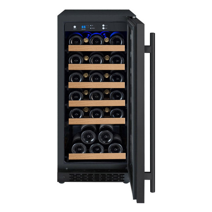 Allavino 15-Inch Wide FlexCount II Tru-Vino 30 Bottle Single Zone Black Wine Refrigerator