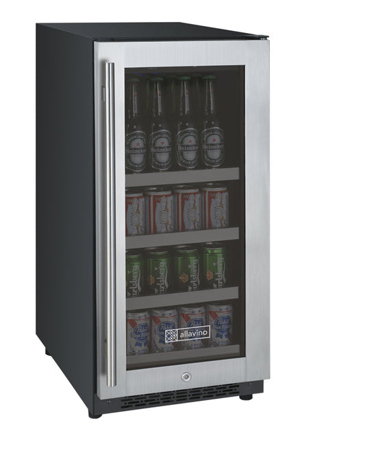 Allavino 15-Inch Wide FlexCount II Tru-Vino Stainless Steel Right Hinge Beverage Center