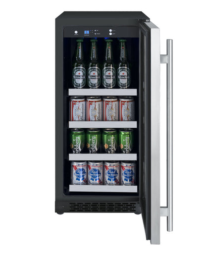 Allavino 15-Inch Wide FlexCount II Tru-Vino Stainless Steel Right Hinge Beverage Center