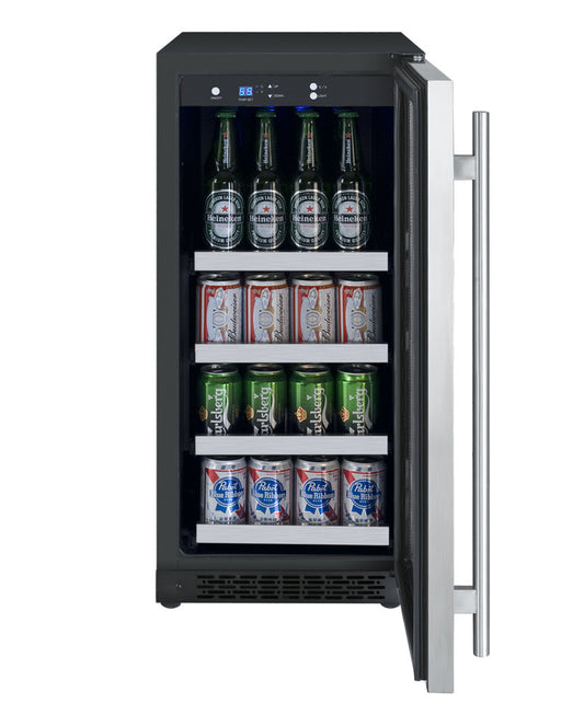 Allavino 15-Inch Wide FlexCount II Tru-Vino Stainless Steel Right Hinge Beverage Center