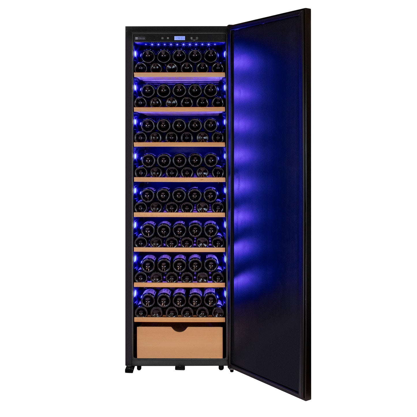 Allavino 185 Bottle Single Zone Wine Vault with Solid Black Right Hinge Door