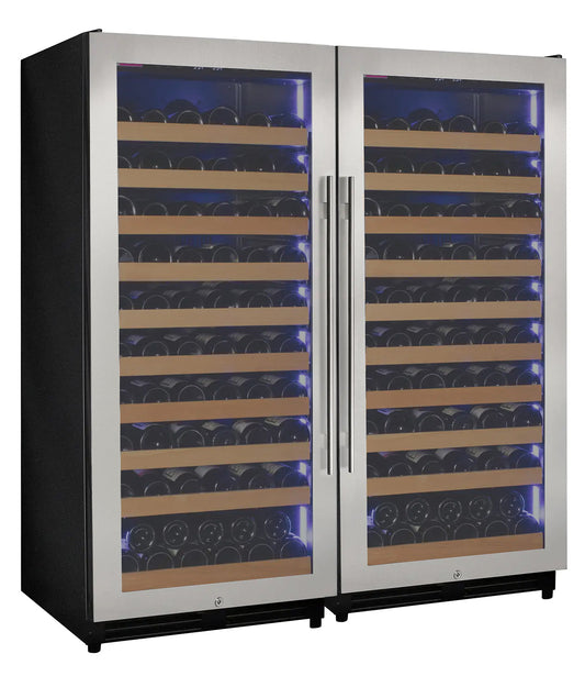 Allavino 238 Bottle 55-Inch Tall Dual Zone Side-by-Side Stainless Steel Wine Refrigerator