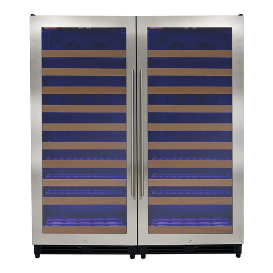 Allavino 238 Bottle 55-Inch Tall Dual Zone Side-by-Side Stainless Steel Wine Refrigerator