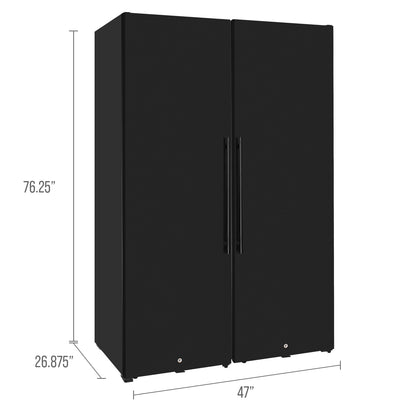 Allavino 370 Bottle Side-by-Side Wine Vault with Solid Black Doors