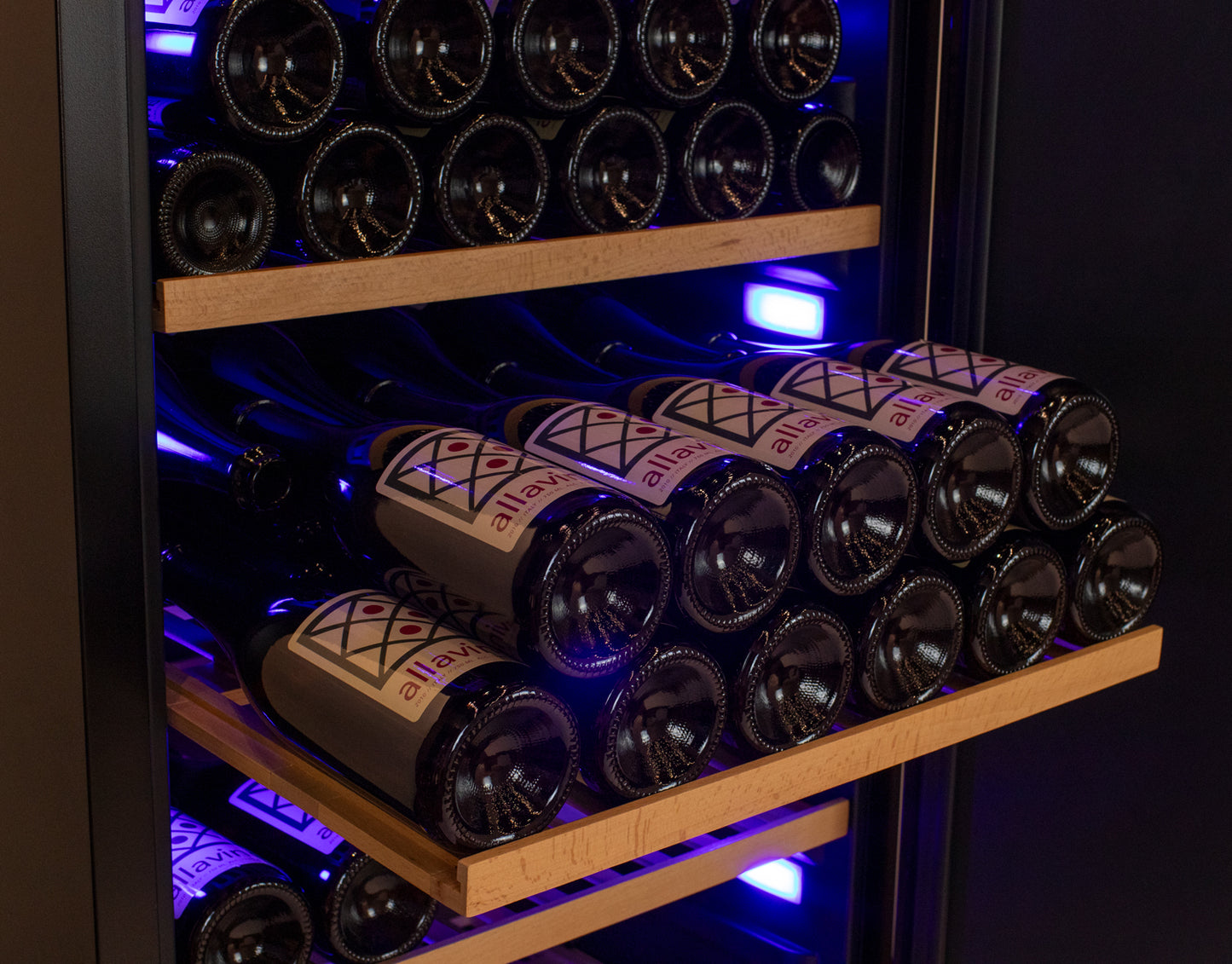 Allavino 370 Bottle Side-by-Side Wine Vault with Solid Black Doors
