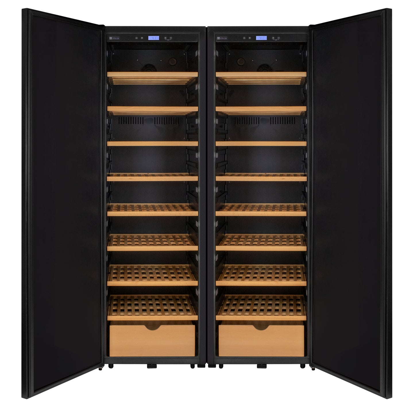 Allavino 370 Bottle Side-by-Side Wine Vault with Solid Black Doors
