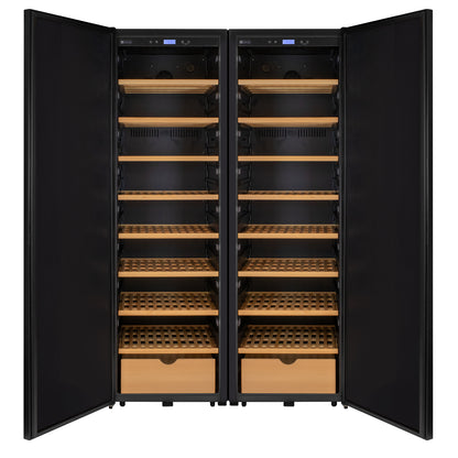 Allavino 370 Bottle Side-by-Side Wine Vault with Solid Black Doors