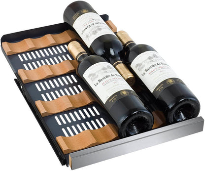 Allavino FlexCount 60 Bottle Three Zone Undercounter Side-by-Side Wine Refrigerators with Stainless Steel Doors
