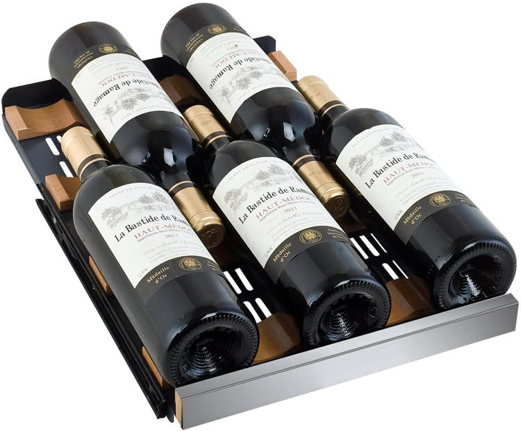 Allavino FlexCount 60 Bottle Three Zone Undercounter Side-by-Side Wine Refrigerators with Stainless Steel Doors