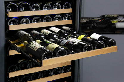 Allavino FlexCount Series 354 Bottle Dual Zone Built-in Side-by-Side Wine Refrigerators with Black Doors