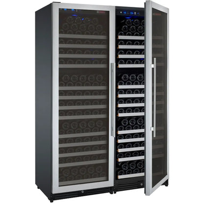 Allavino FlexCount Series 354 Bottle Dual Zone Tall Side-by-Side Wine Refrigerators with Stainless Steel Doors