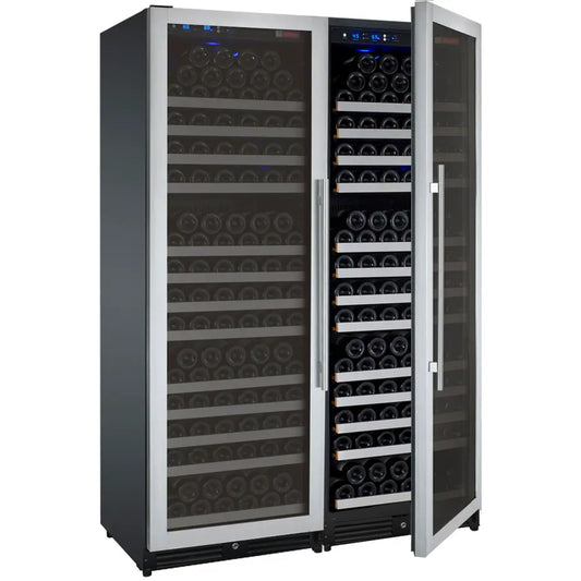 Allavino FlexCount Series 354 Bottle Dual Zone Tall Side-by-Side Wine Refrigerators with Stainless Steel Doors