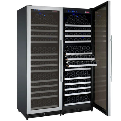 Allavino FlexCount Series 354 Bottle Dual Zone Tall Side-by-Side Wine Refrigerators with Stainless Steel Doors