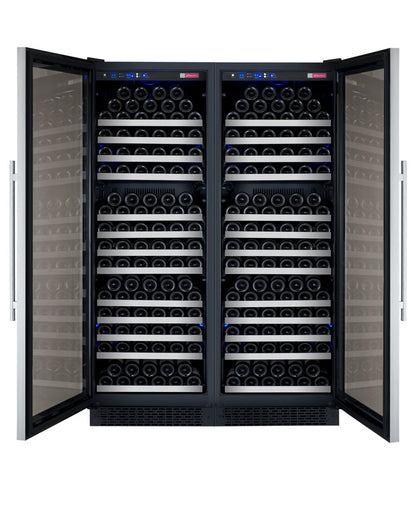 Allavino FlexCount Series 354 Bottle Dual Zone Tall Side-by-Side Wine Refrigerators with Stainless Steel Doors