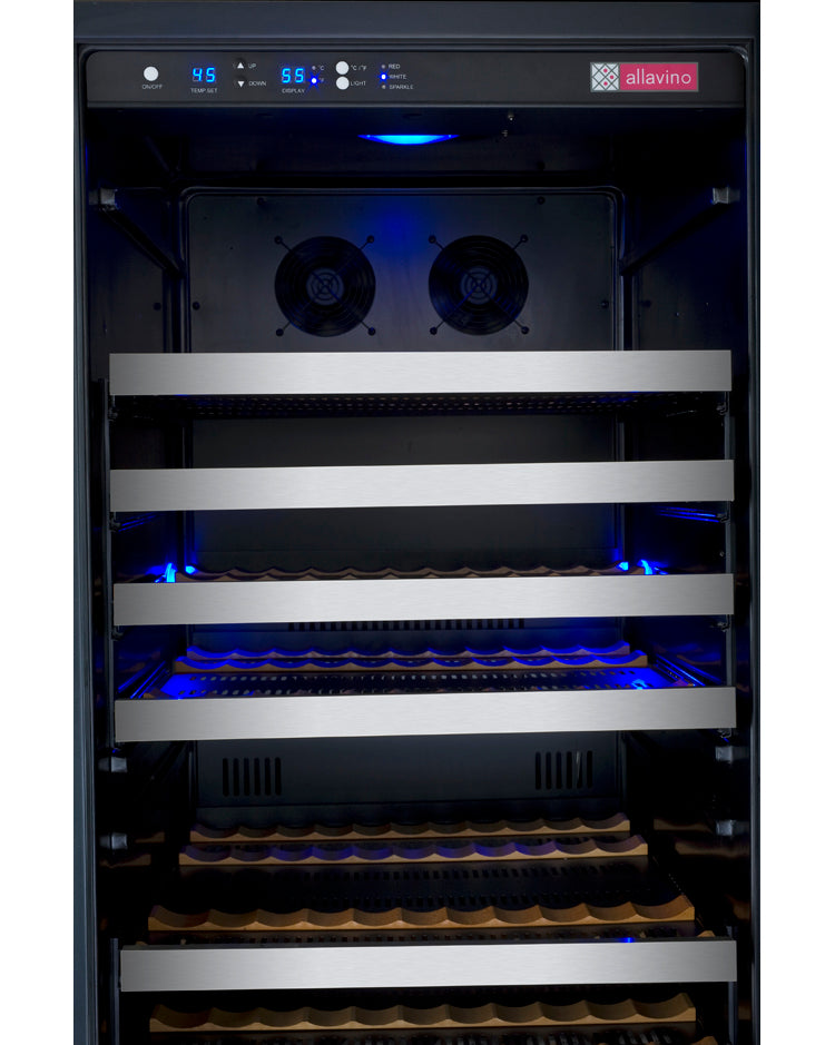 Allavino FlexCount Series 354 Bottle Dual Zone Tall Side-by-Side Wine Refrigerators with Stainless Steel Doors