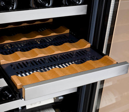Allavino FlexCount Series 60 Bottle Dual Zone Undercounter Side-by-Side Wine Refrigerators with Stainless Steel Doors