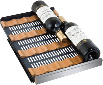 Allavino FlexCount Series 60 Bottle Dual Zone Undercounter Side-by-Side Wine Refrigerators with Stainless Steel Doors