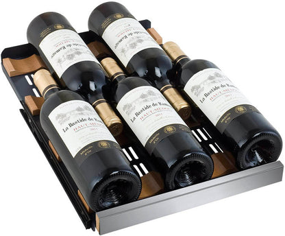 Allavino FlexCount Series 60 Bottle Dual Zone Undercounter Side-by-Side Wine Refrigerators with Stainless Steel Doors